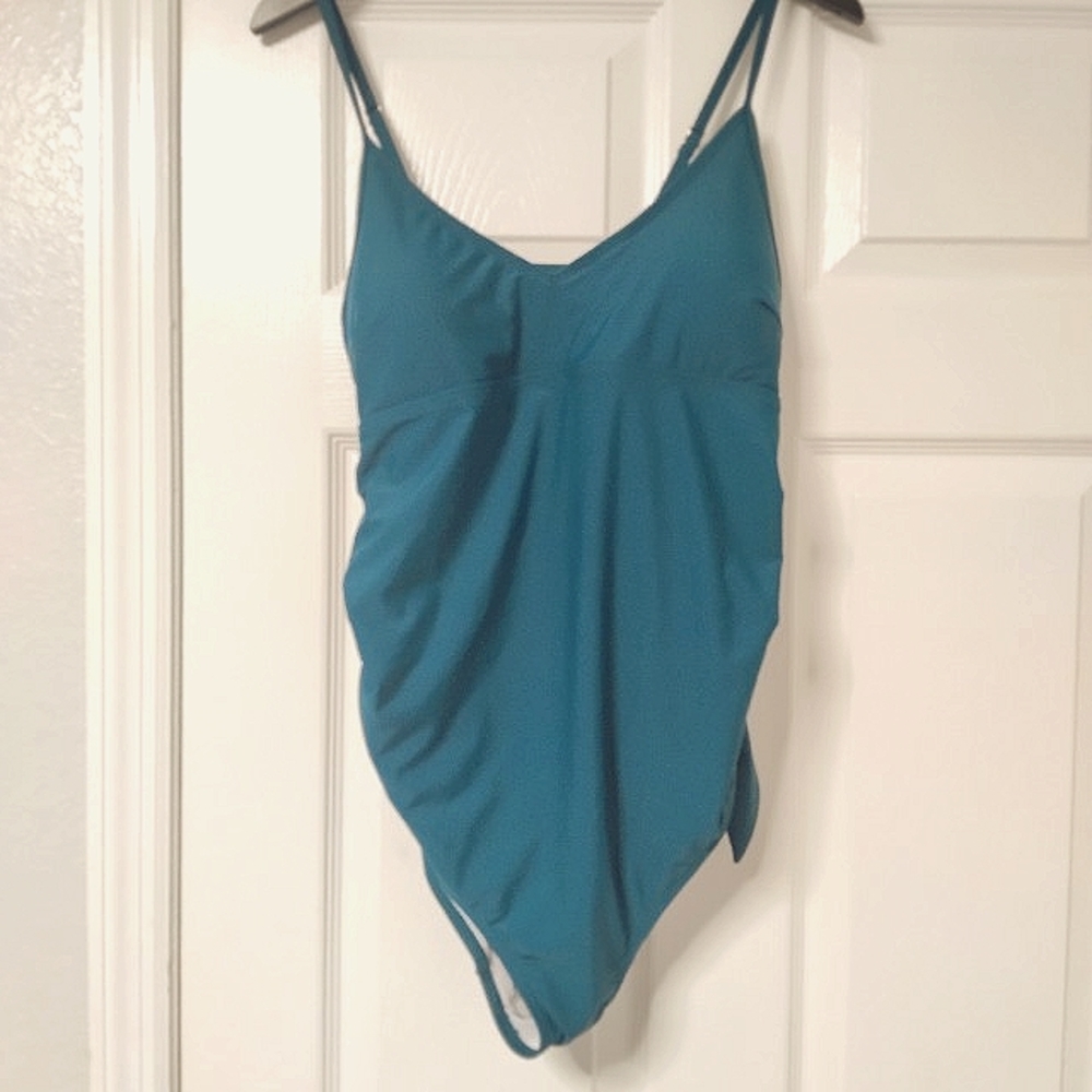Teal tie back‎ one-piece swimsuit XL